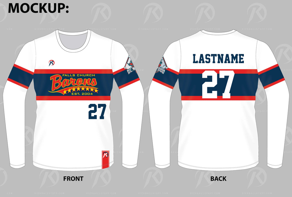TMP - Falls Church Barons - Long Sleeve - WHITE