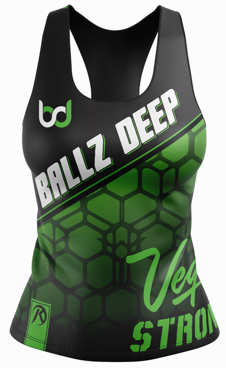 Ballz Deep Black Racerback